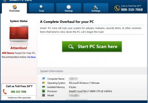 Remove Smart PC Care Virus