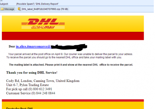 Remove DHL Express Email Virus
