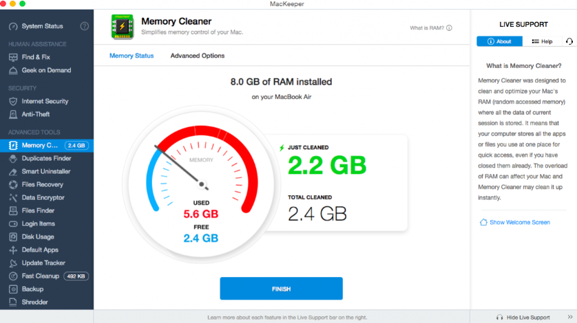 MacKeeper Memory Cleaner