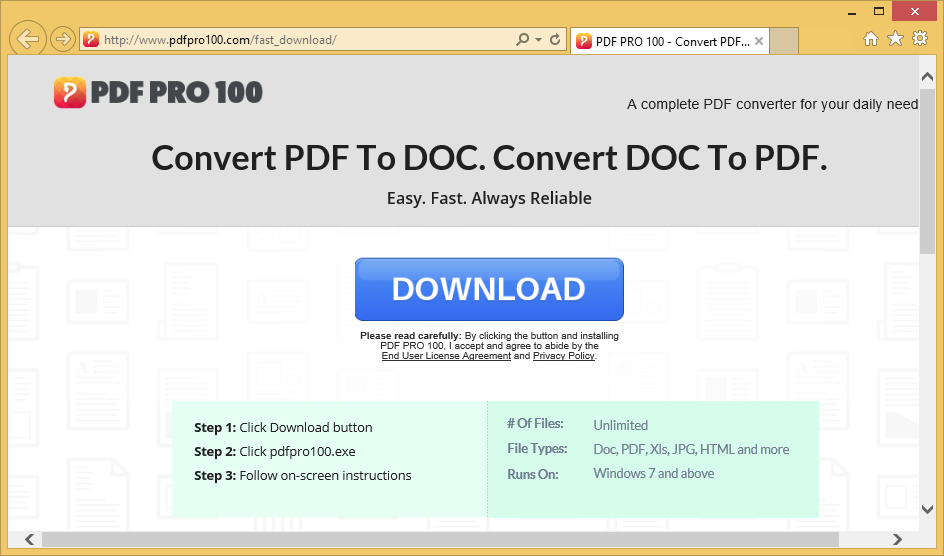 PDF Pro 100 adware