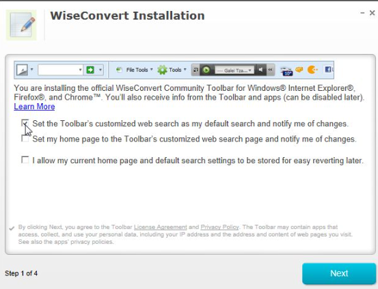 WiseConvert Toolbar