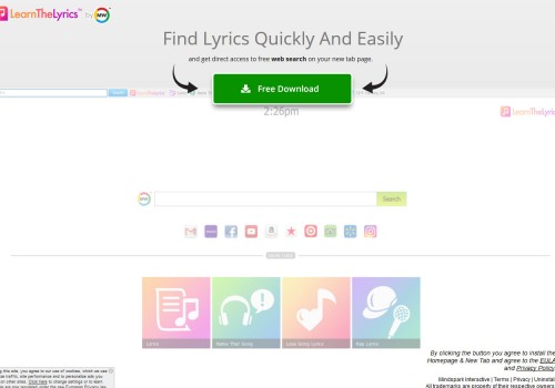 Usunąć LearnTheLyrics Toolbar