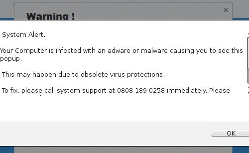 Remove Call Immediately Toll-Free POP-UP Scam