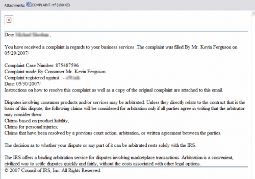 Remove Court Order Email Virus