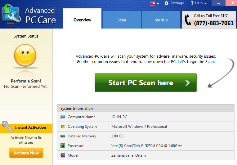 PC Support Center Adware
