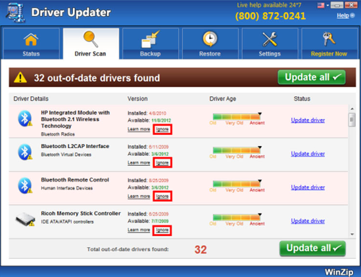 WinZip Driver Updater Virus