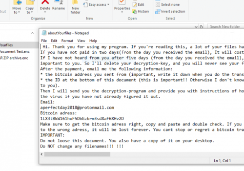 Cómo desbloquear archivos de Aperfectday2018 Ransomware