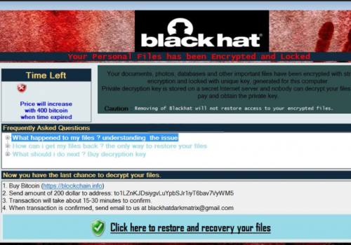 Eliminar BlackHat ransomware