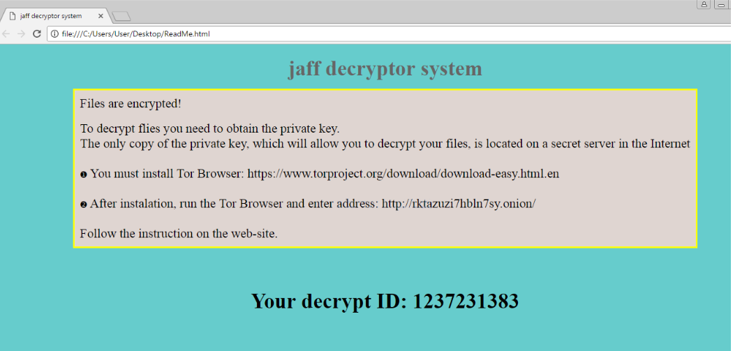 Jaff ransomware virus