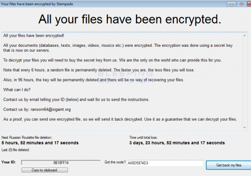Eliminar Stampado ransomware