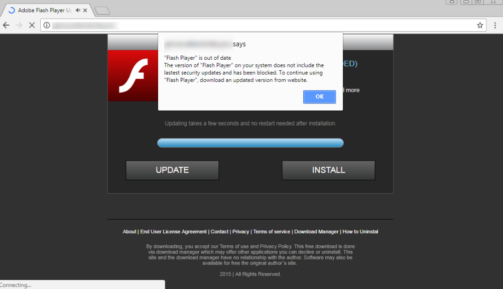 Fake Adobe Flash Player update alert