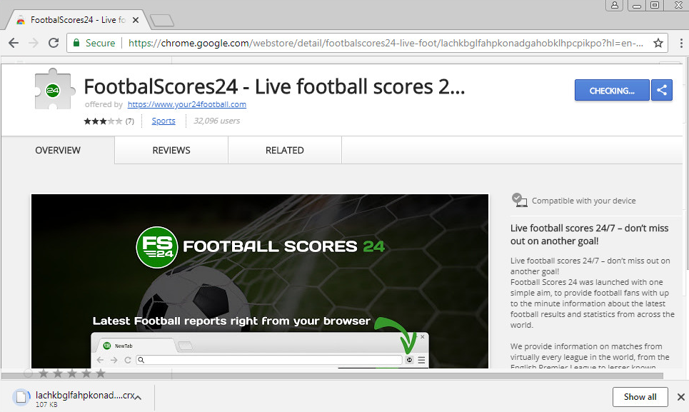 FootbalScores24 Virus