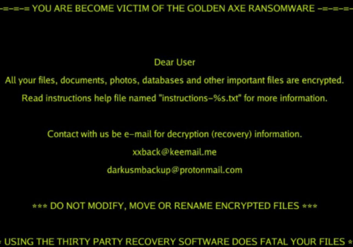 Retire Golden Axe ransomware virus
