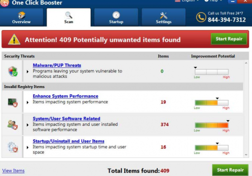 How to remove One Click Booster
