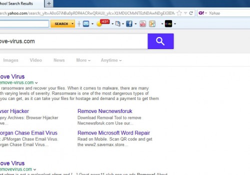 Yahoo Toolbar virus Removal