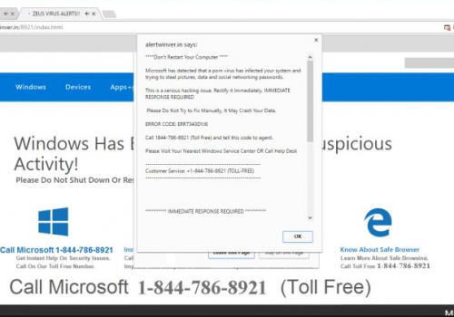 Remove Microsoft Has Detected a Malicious Virus On Your System Scam