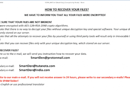 Quitar SDEN Ransomware  (.sden file virus)