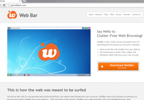 Como removerWeb Bar toolbar