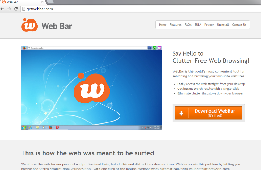 Web Bar toolbar