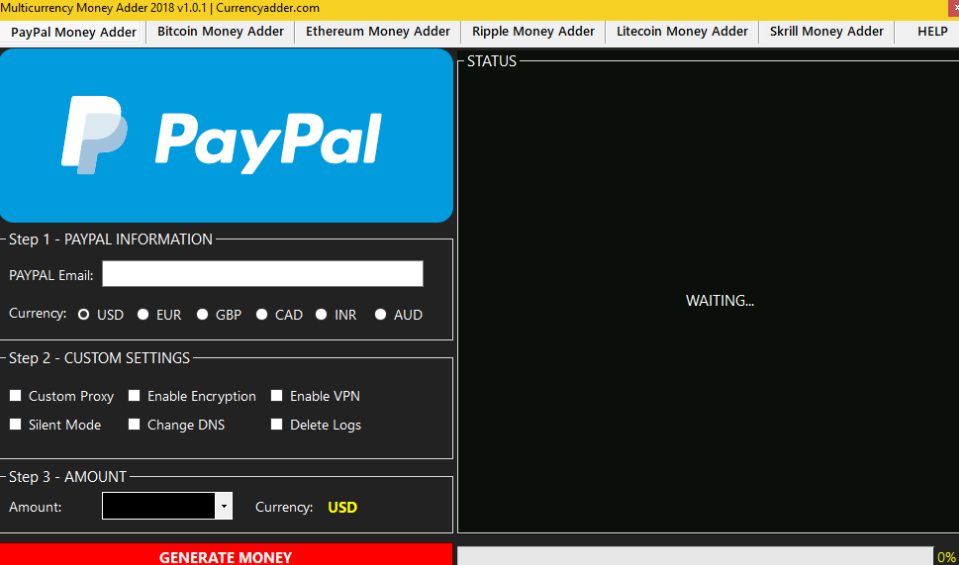 PayPal Hacking Software Virus
