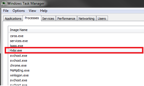 What is HxTsr.exe Virus