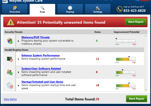 Remove mBytes System Care
