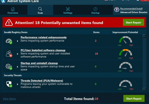 Adroit System Care PUP Removal