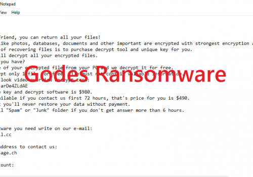 Eliminar Godes Ransomware