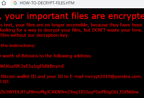 Eliminar MCrypt2019 Ransomware