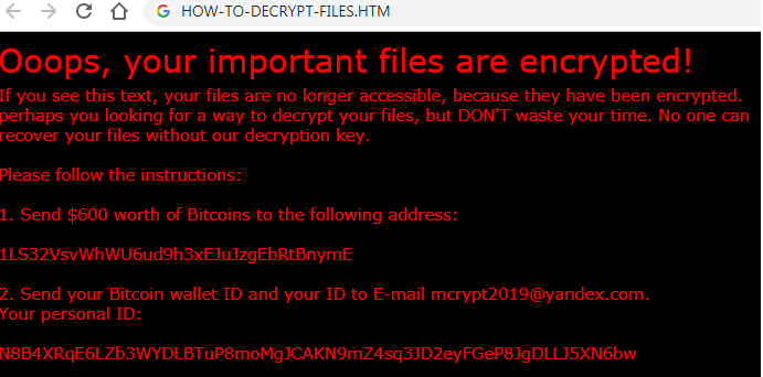 MCrypt2019 Ransomware