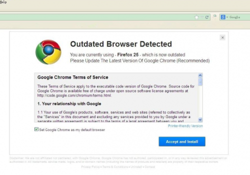 Outdated browser detected – How to remove?