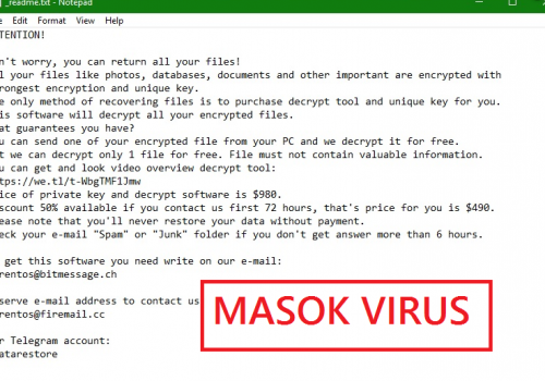Quitar .Masok virus (Ransomware Decryptor)