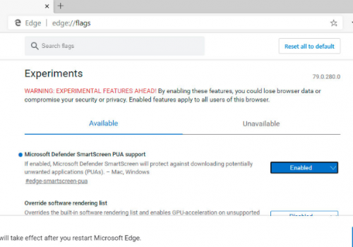 Remove Microsoft Edge to Let You Block Potentially Unwanted Programs