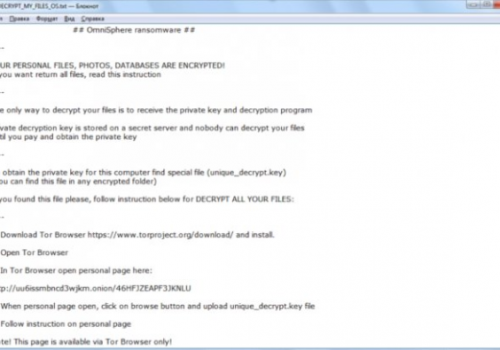 Eliminar OmniSphere ransomware