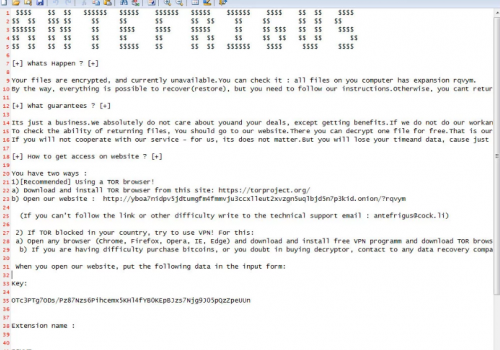 Eliminar .ANTEFRIGUS file rasomware