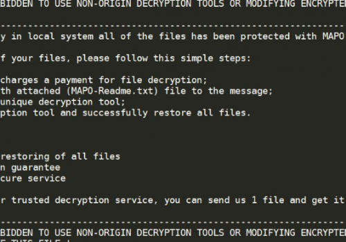 Eliminar .Mapo file ransomware