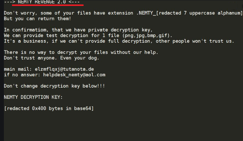 Nemty Revenge 2.0 ransomware