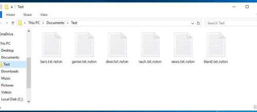 Eliminar .nyton files ransomware
