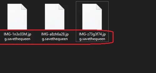 Eliminar .savethequeen file virus