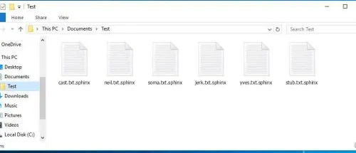 .sphinx extension ransomware Retiro