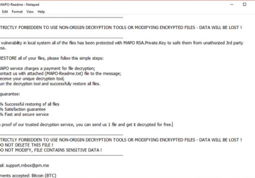 Cómo eliminar Mapo ransomware
