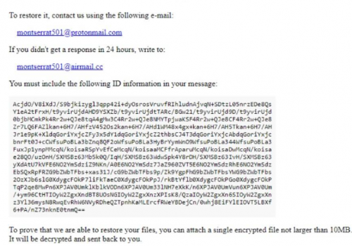 Monstserrat ransomware Retiro