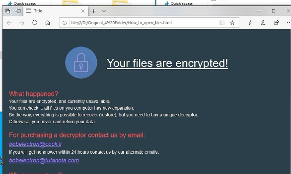 bobelectron files ransomware