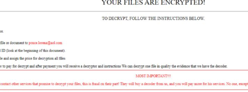 Quitar [ponce.lorena@aol.com] ransomware