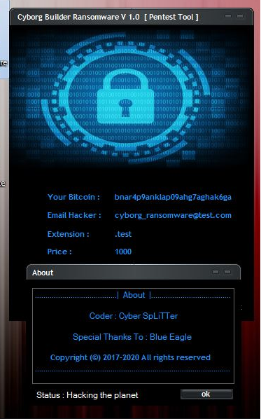 Cyborg Builder ransomware
