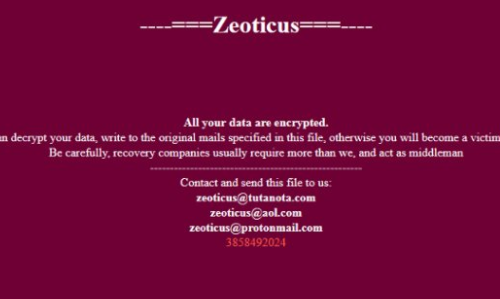 Cómo eliminar Zeoticus ransomware