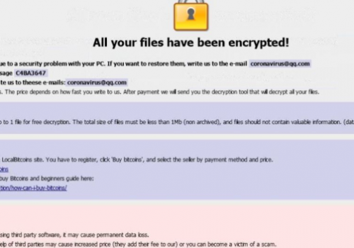 Ncov ransomware Retiro