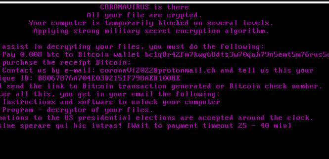 CoronaVi2022 ransomware