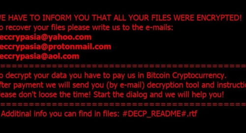 Eliminar .DECP files ransomware