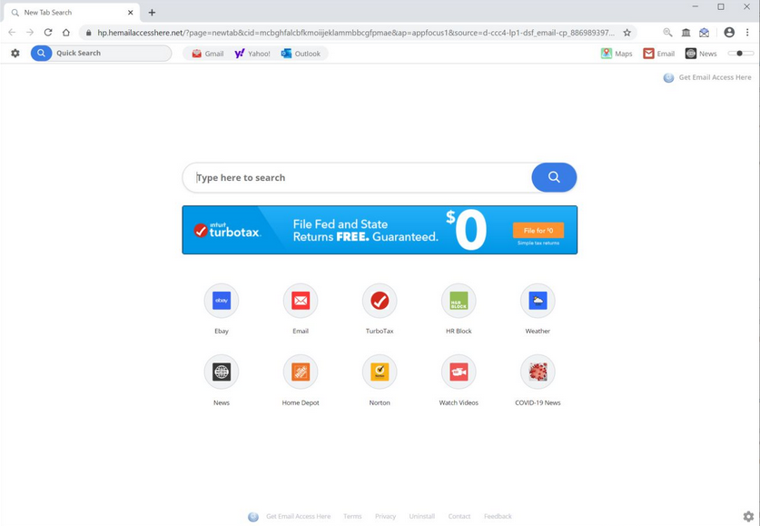 Get Email Access Here browser hijacker